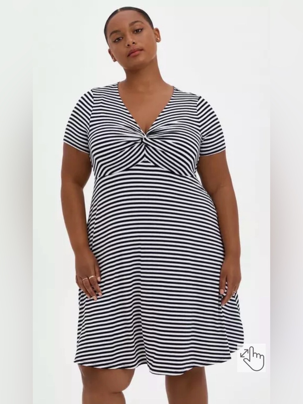 NWT Torrid Super Softs Knit Dress. Black/white stripe Size 18/20 (2)